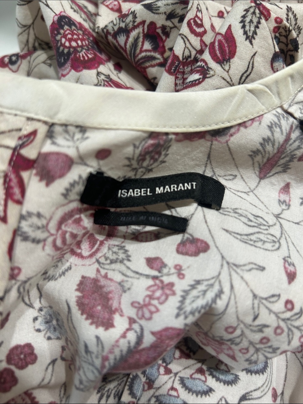 Isabel Marant Cream Blouse with Rose Floral Print - Picture 2 of 6